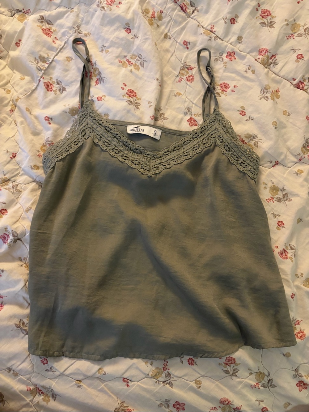 Hollister Olive Lace-Trim Cami